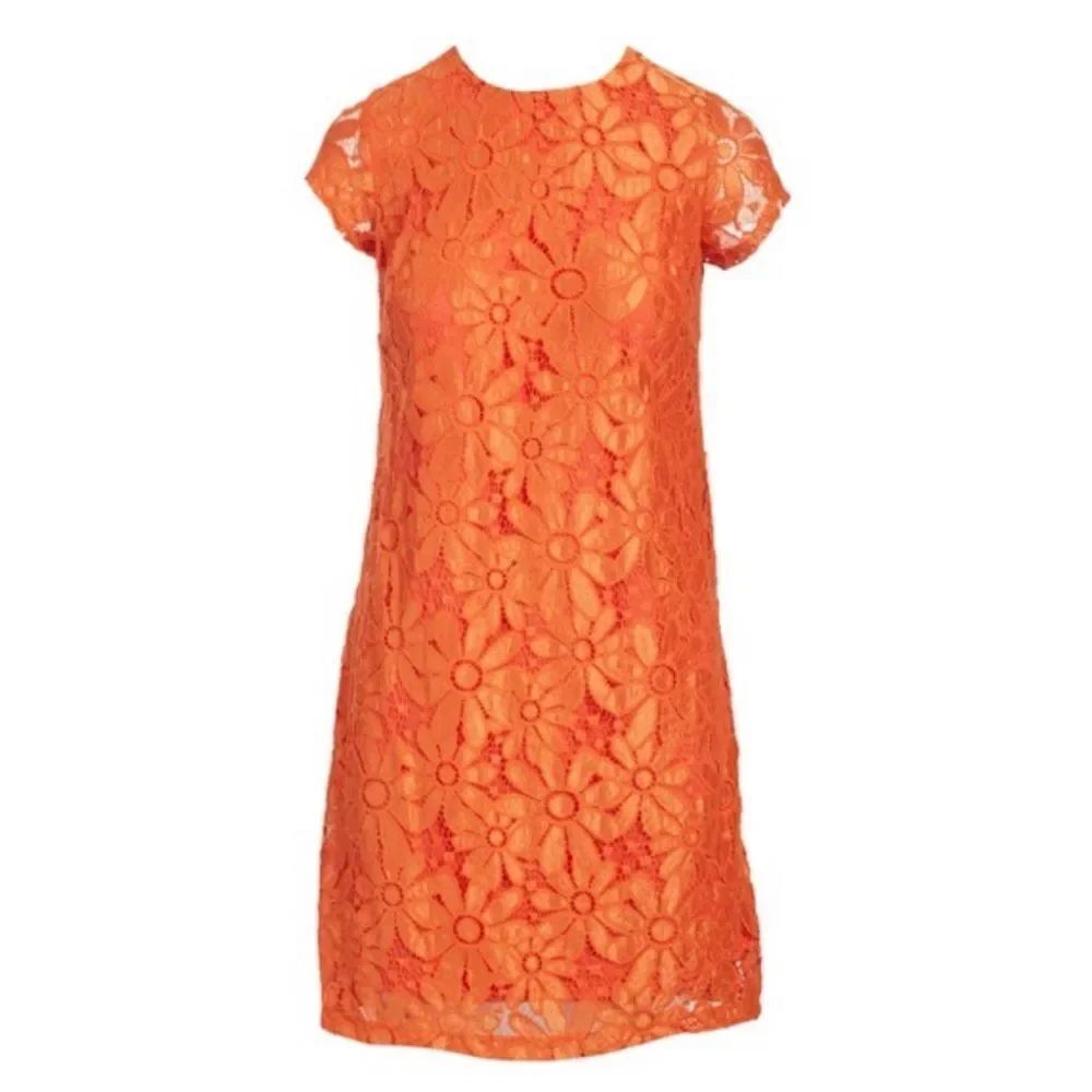 New! Shelby + Palmer Orange Floral Lace Shift Dress Sz 12
